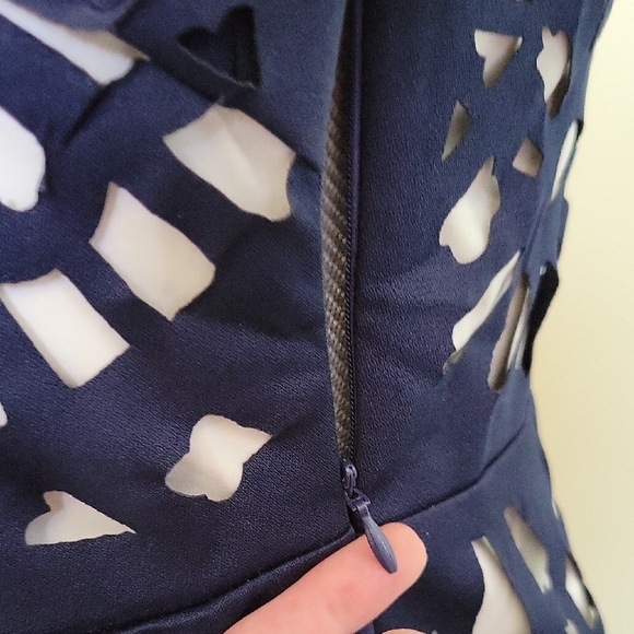 Anthropologie Gracia Blue Fit and Flare Mini Dress with Scoop Neck - Picture 8 of 11